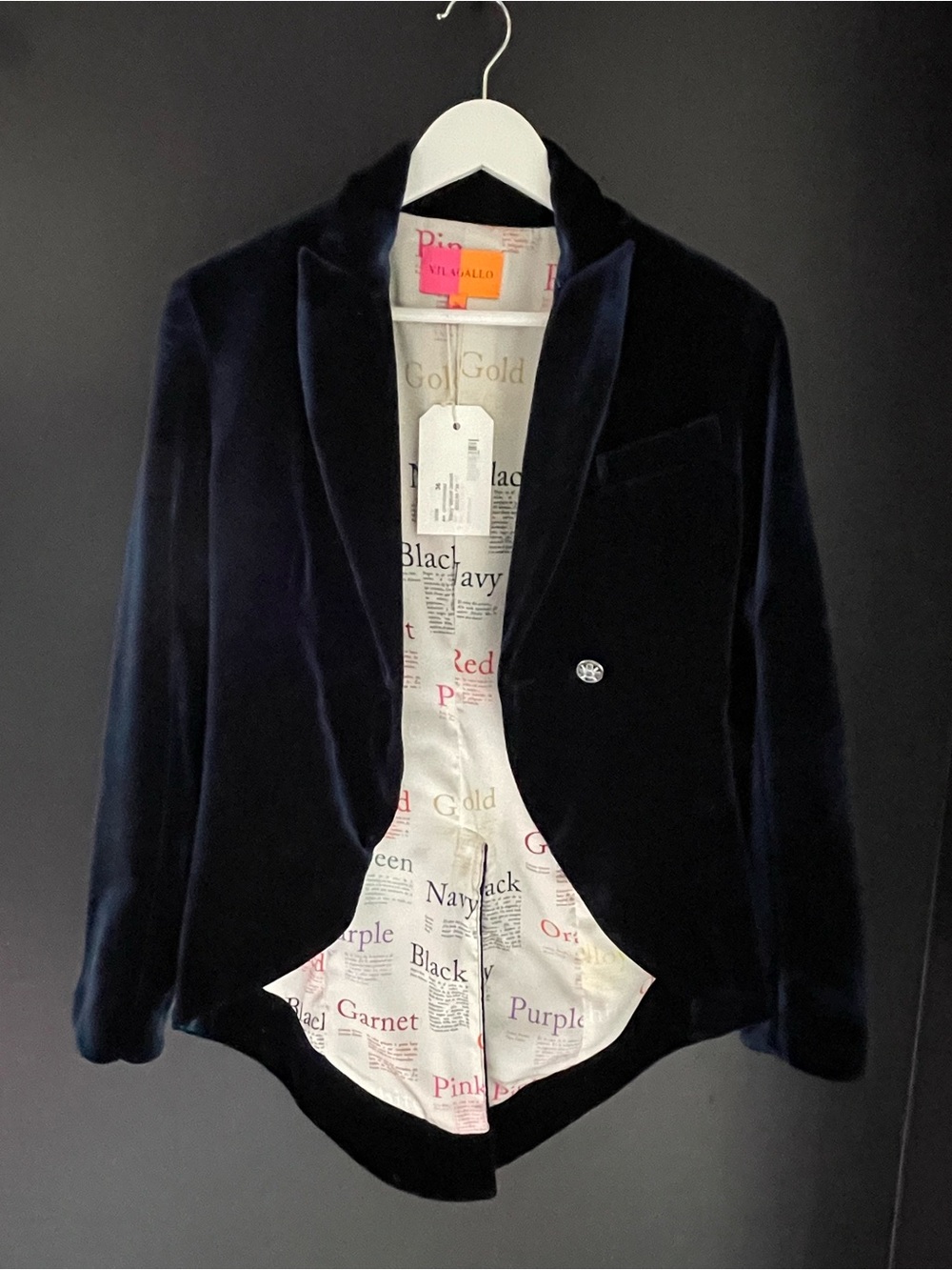 Vilagallo Navy Velvet Sport Coat
